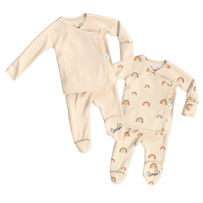 Baby Bundle Footie - Oat + Little Wishes