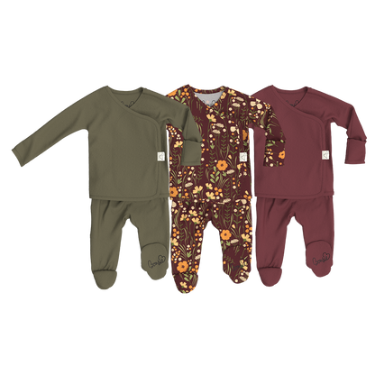 Baby Bundle Footie - Oliveyou, Autumn Meadow + Mulberry