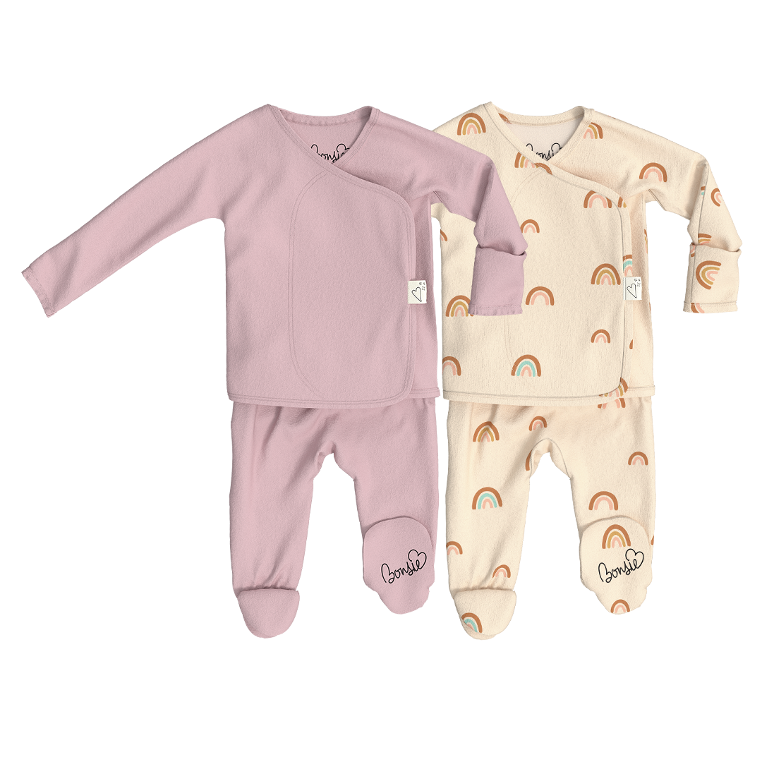 Baby Bundle Footie - Peony + Little Wishes