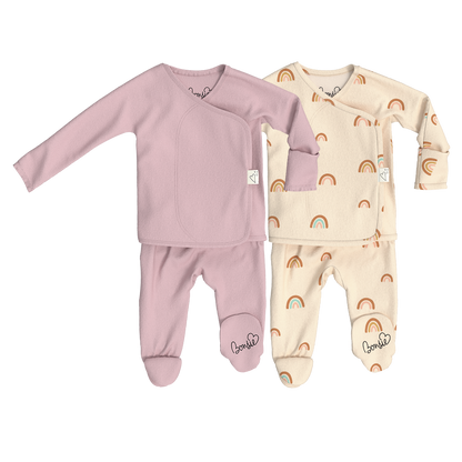 Baby Bundle Footie - Peony + Little Wishes
