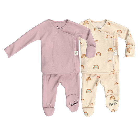 Baby Bundle Footie - Peony + Little Wishes