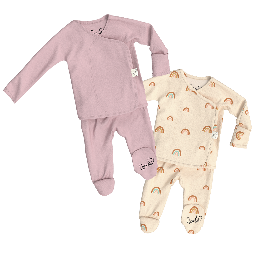 Baby Bundle Footie - Peony + Little Wishes