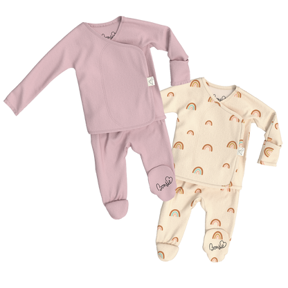 Baby Bundle Footie - Peony + Little Wishes