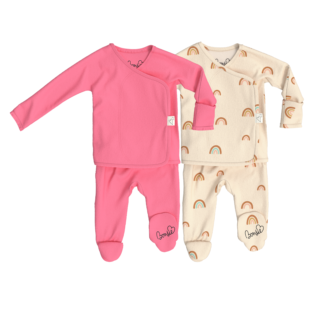 Baby Bundle Footie - Pinky Promise + Little Wishes