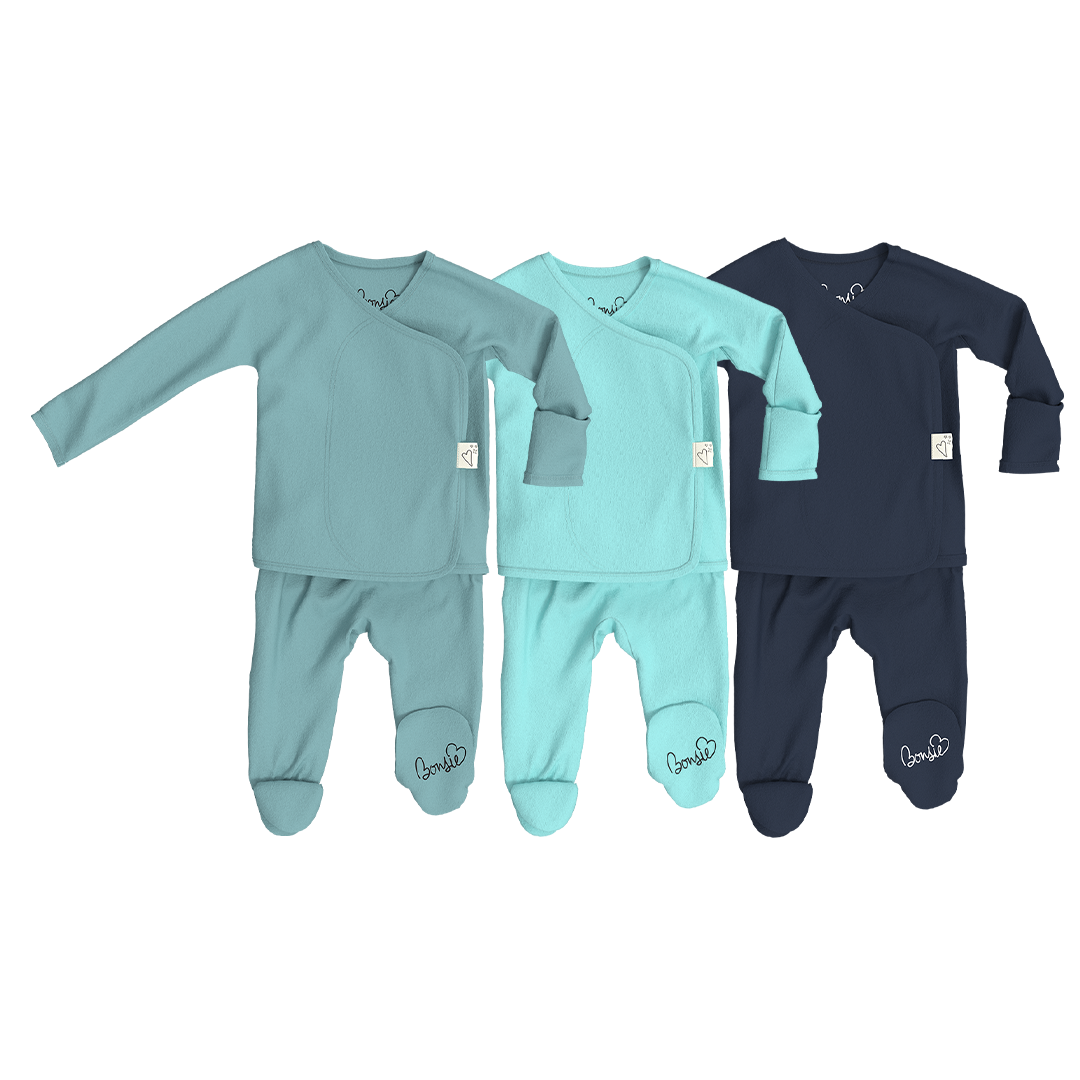 Baby Bundle Footie - Ripple, Tiny Tide + Midnight