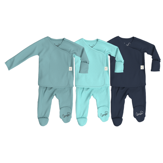Baby Bundle Footie - Ripple, Tiny Tide + Midnight