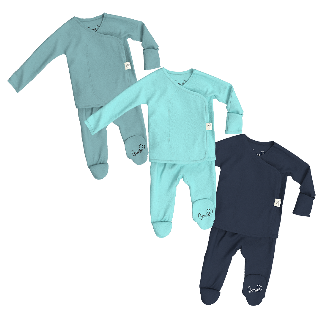 Baby Bundle Footie - Ripple, Tiny Tide + Midnight