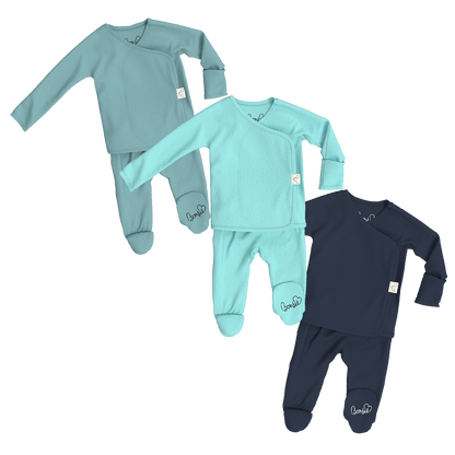 Baby Bundle Footie - Ripple, Tiny Tide + Midnight