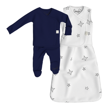 Cuddle Bundle - Stars Cuddle Sack + Midnight Footie