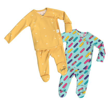 Baby Bundle Footie - Sunrise + Tiny Tricks